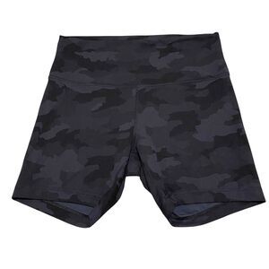 Lululemon Wunder Train High Rise Biker Shorts 12 Camouflage 6" Inseam Running